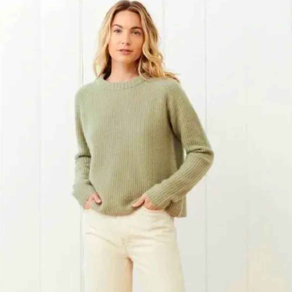 Jenni Kayne Cashmere Fisherman Sweater in Willow
